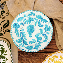 Load image into Gallery viewer, Vietri Arezzo Aqua Salad Plate on a table with other plates
