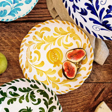 Load image into Gallery viewer, Vietri Arezzo Yellow Salad Plate on a table with other plates
