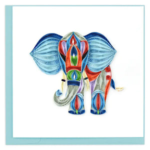 Abstract Elephant Quilled Greeting Card