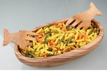 Load image into Gallery viewer, Acacia Wood Oval Bowl with pasta
