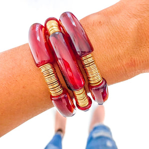 Acrylic Tube Bamboo Bracelet