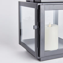 Load image into Gallery viewer, close up of metal door and latch on the lantern

