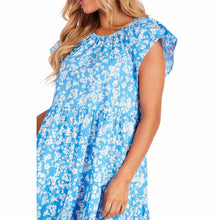 Load image into Gallery viewer, Blue Ditsy Floral Rachel Tiered Dress - FINAL SALE
