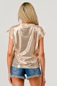 Metallic Shimmer Top - Gold