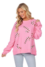 Load image into Gallery viewer, Pink Candy Cane Sparkle Sweatshirt
