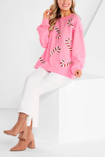 Load image into Gallery viewer, Pink Candy Cane Sparkle Sweatshirt
