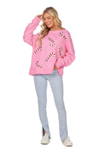 Load image into Gallery viewer, Pink Candy Cane Sparkle Sweatshirt
