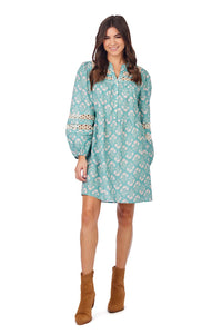 Sage Block Print Barlowe Dress - FINAL SALE