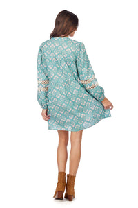 Sage Block Print Barlowe Dress - FINAL SALE