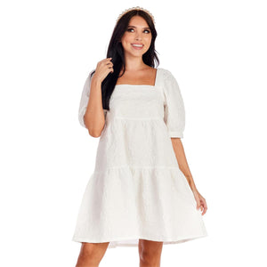 White Barbara Tiered Dress - FINAL SALE