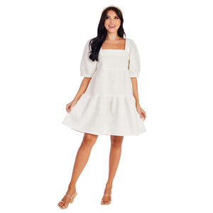 White Barbara Tiered Dress