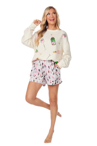 White Champagne Sparkle Sweatshirt