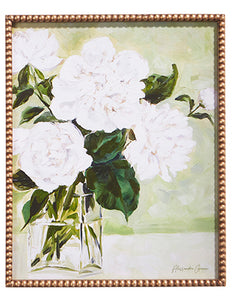 White Flowers in Vase Framed Print - 22"