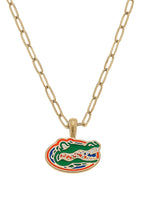 Load image into Gallery viewer, Florida Gators Enamel Pendant Necklace - Green, Blue &amp; Orange
