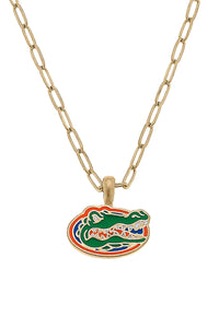 Florida Gators Enamel Pendant Necklace - Green, Blue & Orange