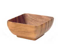 Load image into Gallery viewer, Square Acacia Wood Salad Bowl w/ Pedestal Base - 6x6
