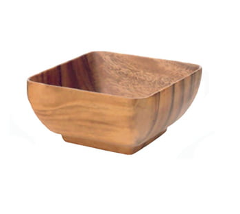 Square Acacia Wood Salad Bowl w/ Pedestal Base