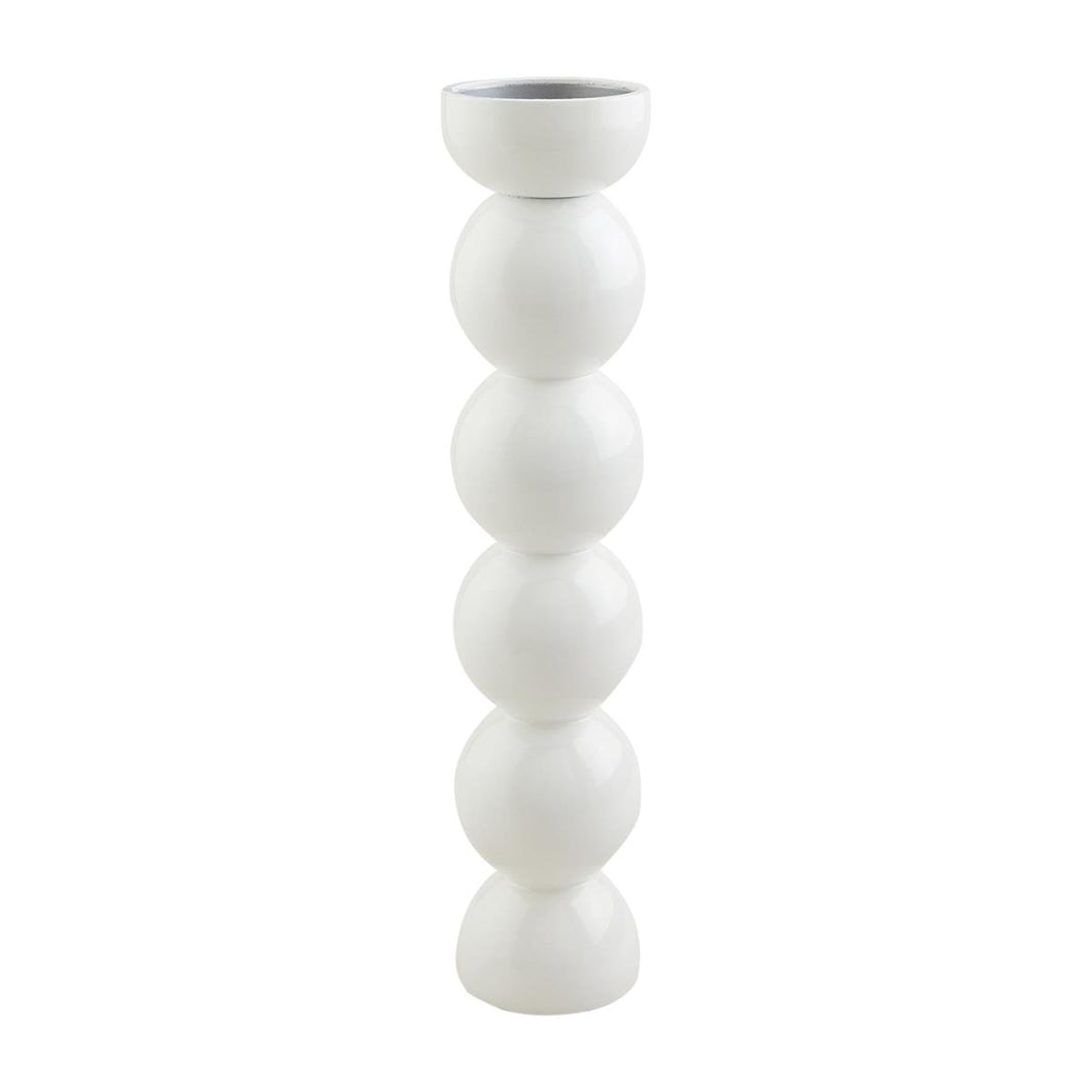 White Lacquer Candlestick