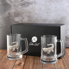 Load image into Gallery viewer, Alligator Beer Mugs with black Arthur Court Box
