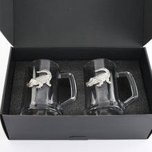 Load image into Gallery viewer, Alligator Beer Mugs in a black Arthur Court Box
