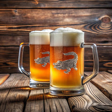 Load image into Gallery viewer, Alligator Beer Mugs filled with beer
