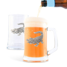 Load image into Gallery viewer, Alligator Beer Mugs - Set of 2, one filled with beer
