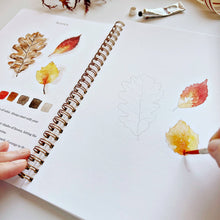 Load image into Gallery viewer, person painting autumn leaves
