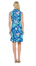 Load image into Gallery viewer, Avery Ruffle Neckline Shift Dress - Navy
