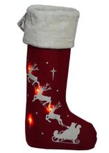 Load image into Gallery viewer, Away We Go w/ Warm Twinkle LED Lights Standing Stocking - 30"
