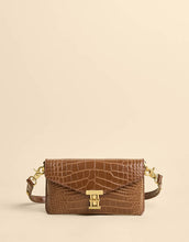 Load image into Gallery viewer, brown leather Siren Cassie Crossbody Croc
