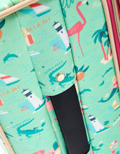 Load image into Gallery viewer, close up of Spartina 449 20" Expandable Rolling Suitcase Florida
