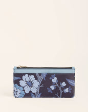 Load image into Gallery viewer, Large Zip Card Holder Japonica Floral Navy with blue floral print
