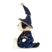 Load image into Gallery viewer, Jellycat Rufferty Puppy 'Wizard' with blue robe and hat covered in gold stars
