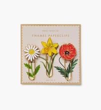 Load image into Gallery viewer, Rifle Paper Enamel Paper Clip Set - Garden Study on a card
