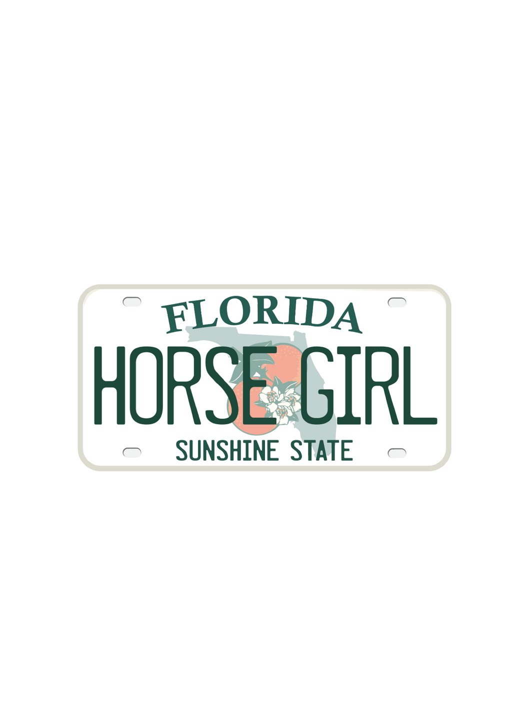 FL Horse Girl License Plate Sticker