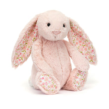 Load image into Gallery viewer, Jellycat Blossom Blush Bunny with pink floral fabric on the ears and feet

