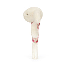 Load image into Gallery viewer, Jellycat Blossom Cream Bunny 'Berry' Ring Rattle with strawberry fabric center side view
