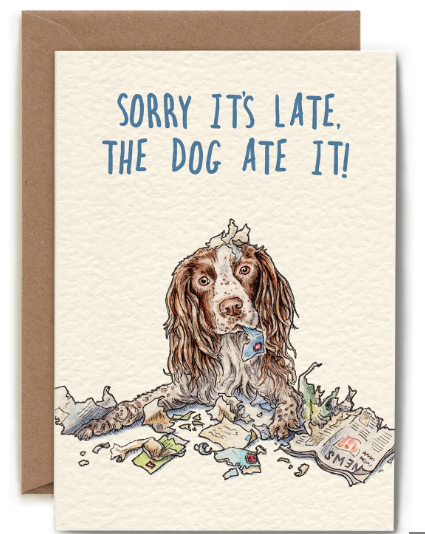 Late Spaniel Greeting Card