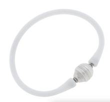 Load image into Gallery viewer, Bali Freshwater Pearl Silicone Bracelet in White
