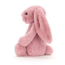 Load image into Gallery viewer, Jellycat Bashful Tulip Pink Bunny with pink fur side view
