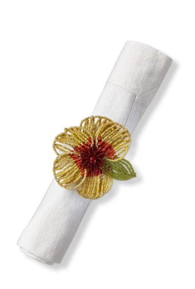 Beaded Flower Napkin Ring