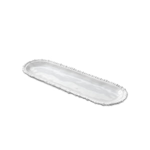 long narrow tray with pearled trim