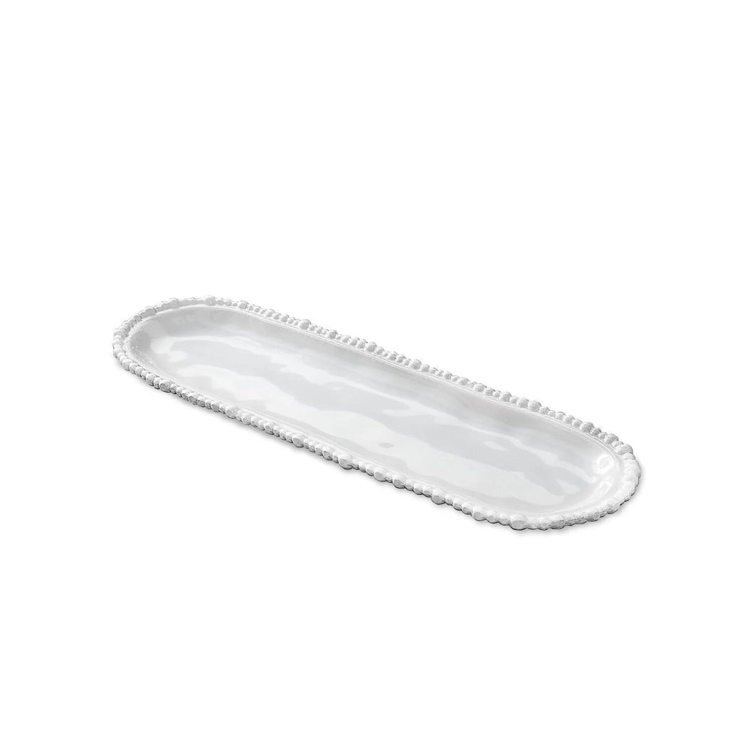 long narrow tray with pearled trim