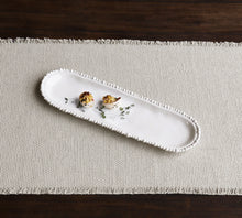 Load image into Gallery viewer, long narrow tray with pearled trim
