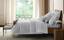 Load image into Gallery viewer, Matouk Butterfield bed linen paired with a print cover
