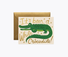 Load image into Gallery viewer, Rifle Paper Been a While Crocodile Greeting Card
