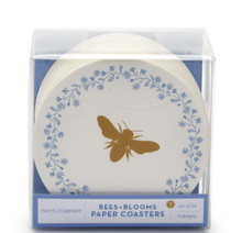 Load image into Gallery viewer, Bees and Blooms Heavyweight Paper Coasters - S/24
