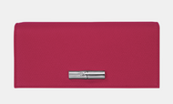 Beetroot Le Roseau Long Continental Wallet in a red/pink beetroot color with silver color metallic hardware