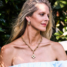 Load image into Gallery viewer, woman wearing clover necklace and earrings
