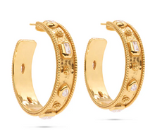 Load image into Gallery viewer, Capucine de Wulf Berry Hammered Hoop Earrings - Gold/CZ

